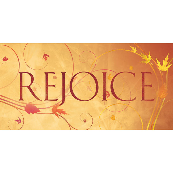 Autumn Faux Foil Horizontal Banner Rejoice