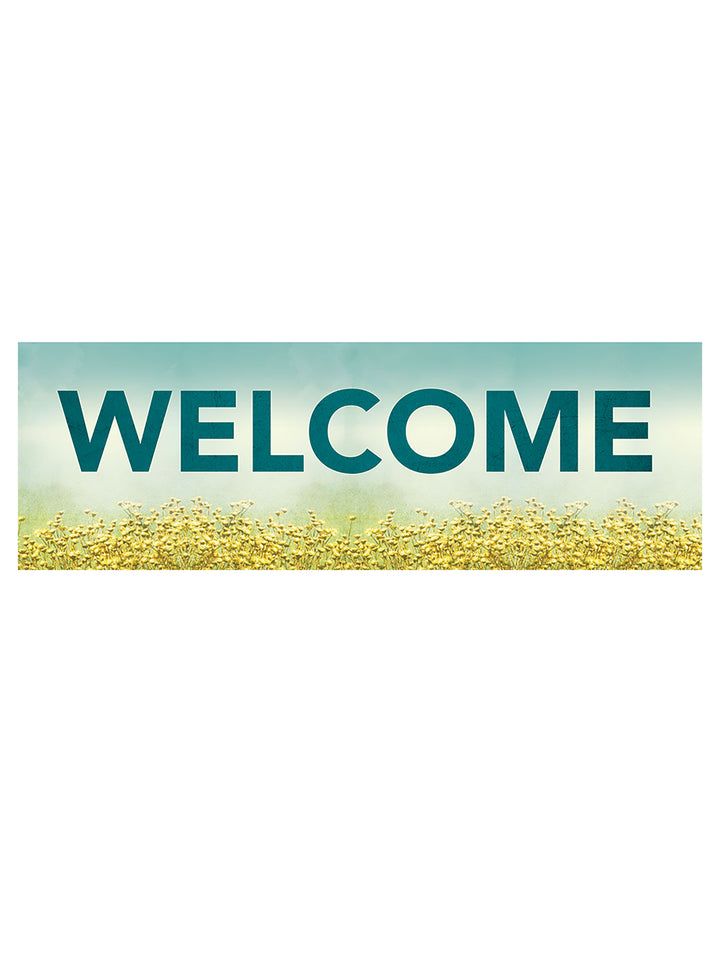 Stock Welcome Banner Yellow Flowers