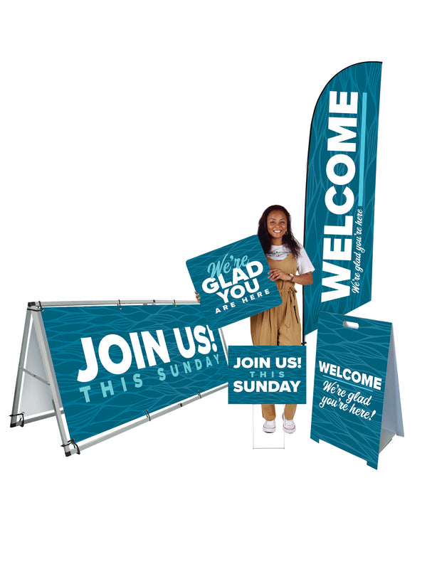 Outdoor Welcome Banner Bundle Woven Design
