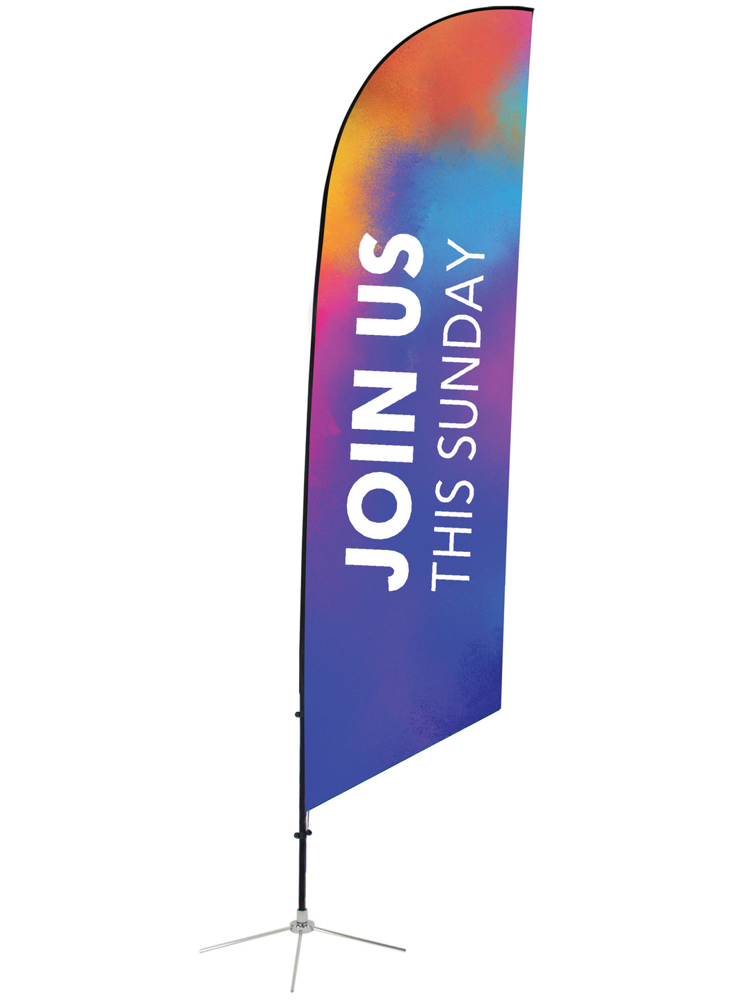 Purple Wash Design Angled Feather Flag