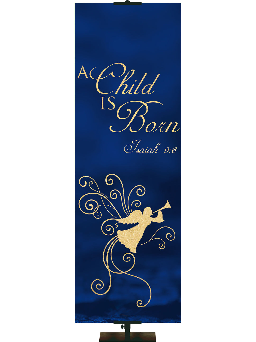 A Child is Born Faux Foil Christmas Banner