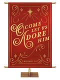 O Come Let Us Adore Him Shimmering Christmas Church Banner