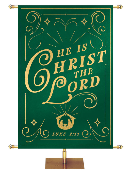 He is Christ the Lord Shimmering Christmas Church Banner
