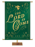 The Lord is Come Shimmering Christmas Church Banner