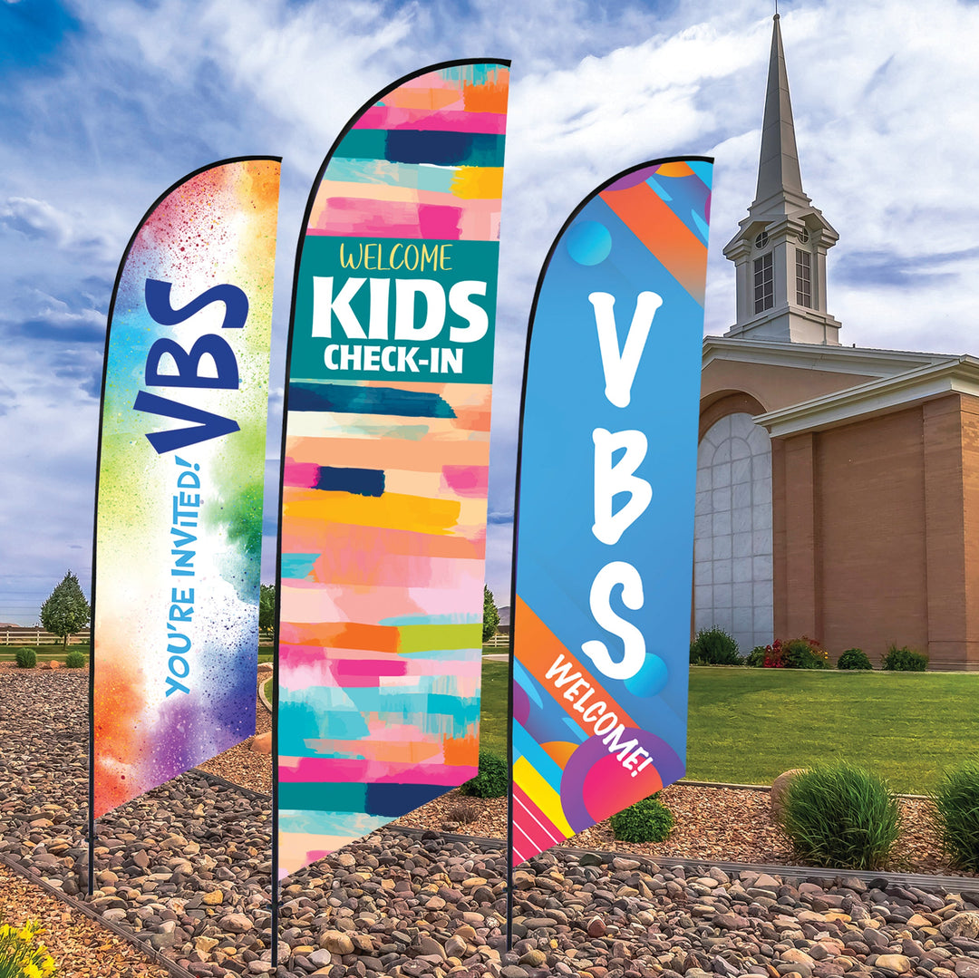 Kids Church Feather Flags