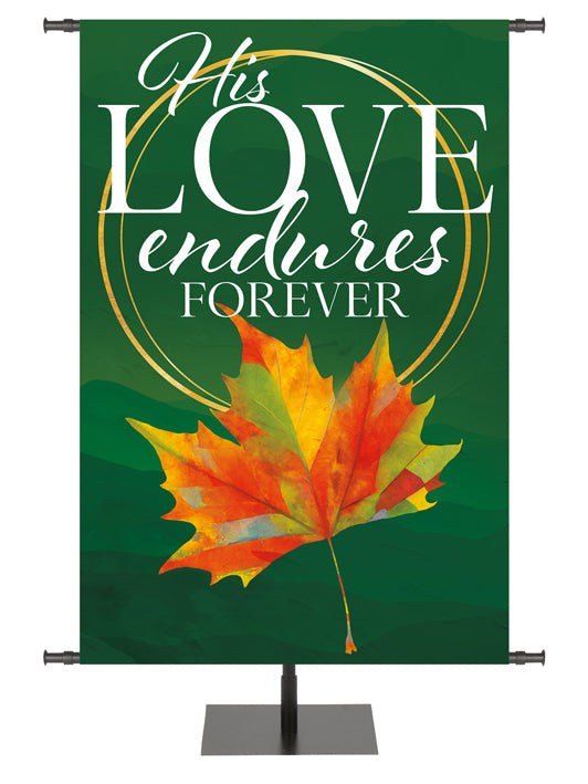 Overstock Artistry of Autumn His Love Endures Forever (5 ft x 7 ft, Green, Pole Hems)