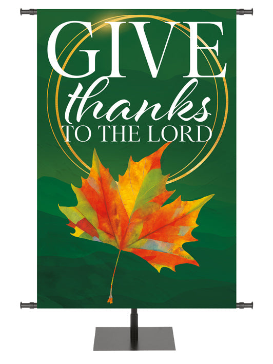 Overstock Artistry of Autumn Give Thanks To The Lord (5 ft x 7 ft, Green, Pole Hems)