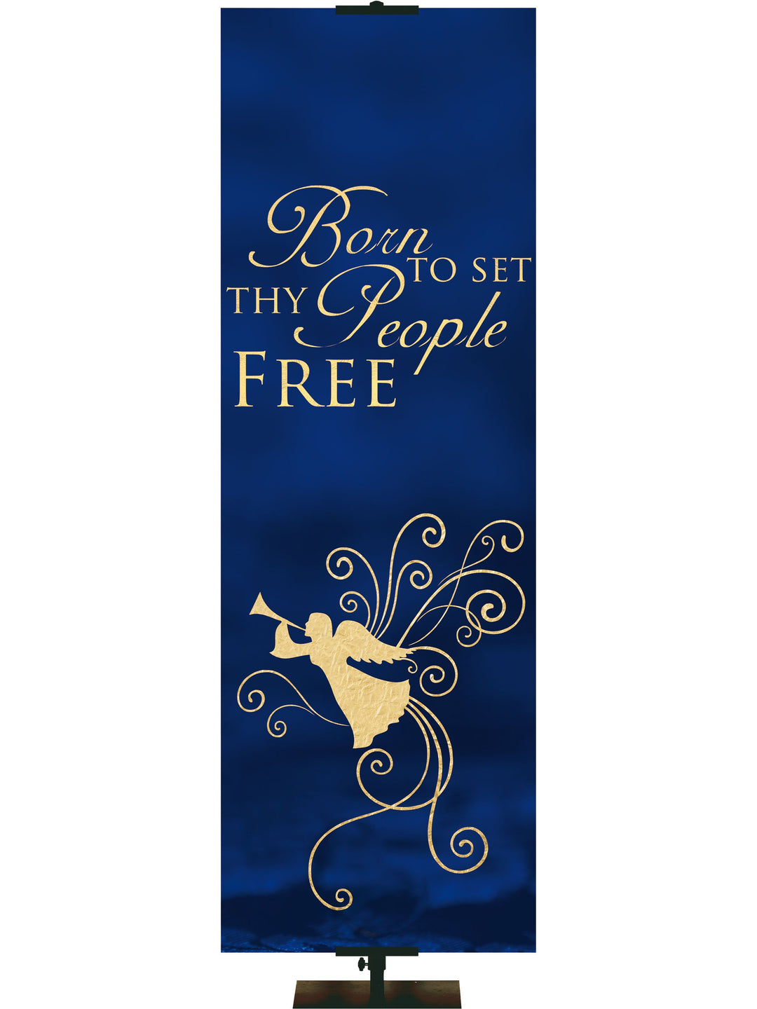 Overstock Advent Foil Born to Set Thy People Free (18 in x 5 ft, Blue, Pole Hems)