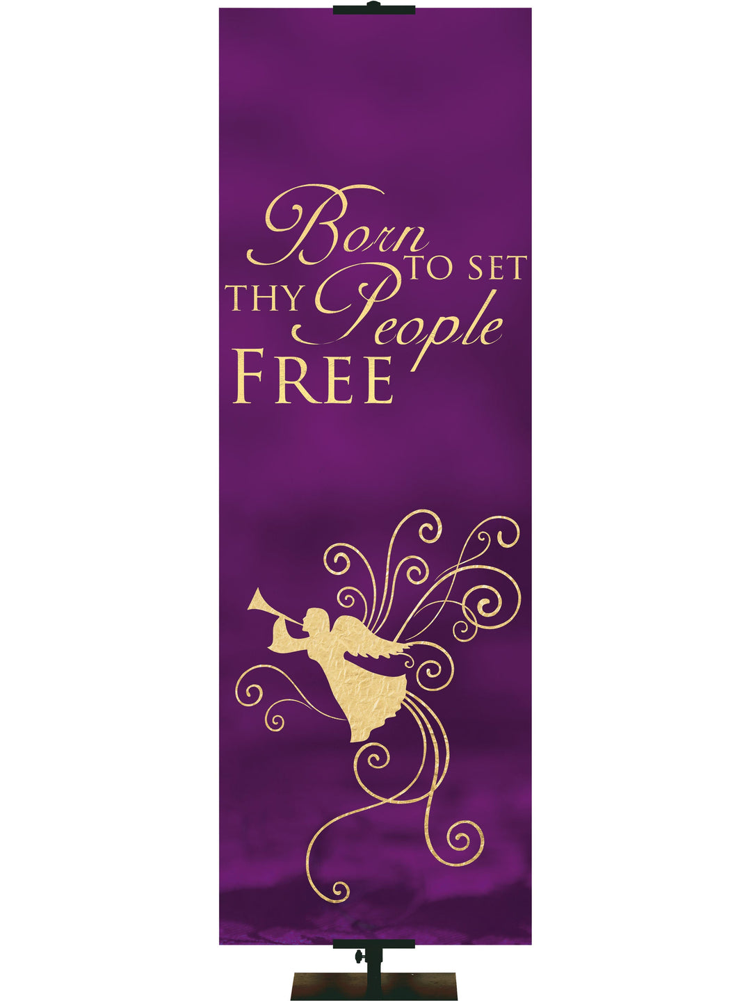 Overstock Advent Foil Born to Set Thy People Free (18 in x 5 ft, Wood Violet, Pole Hems)