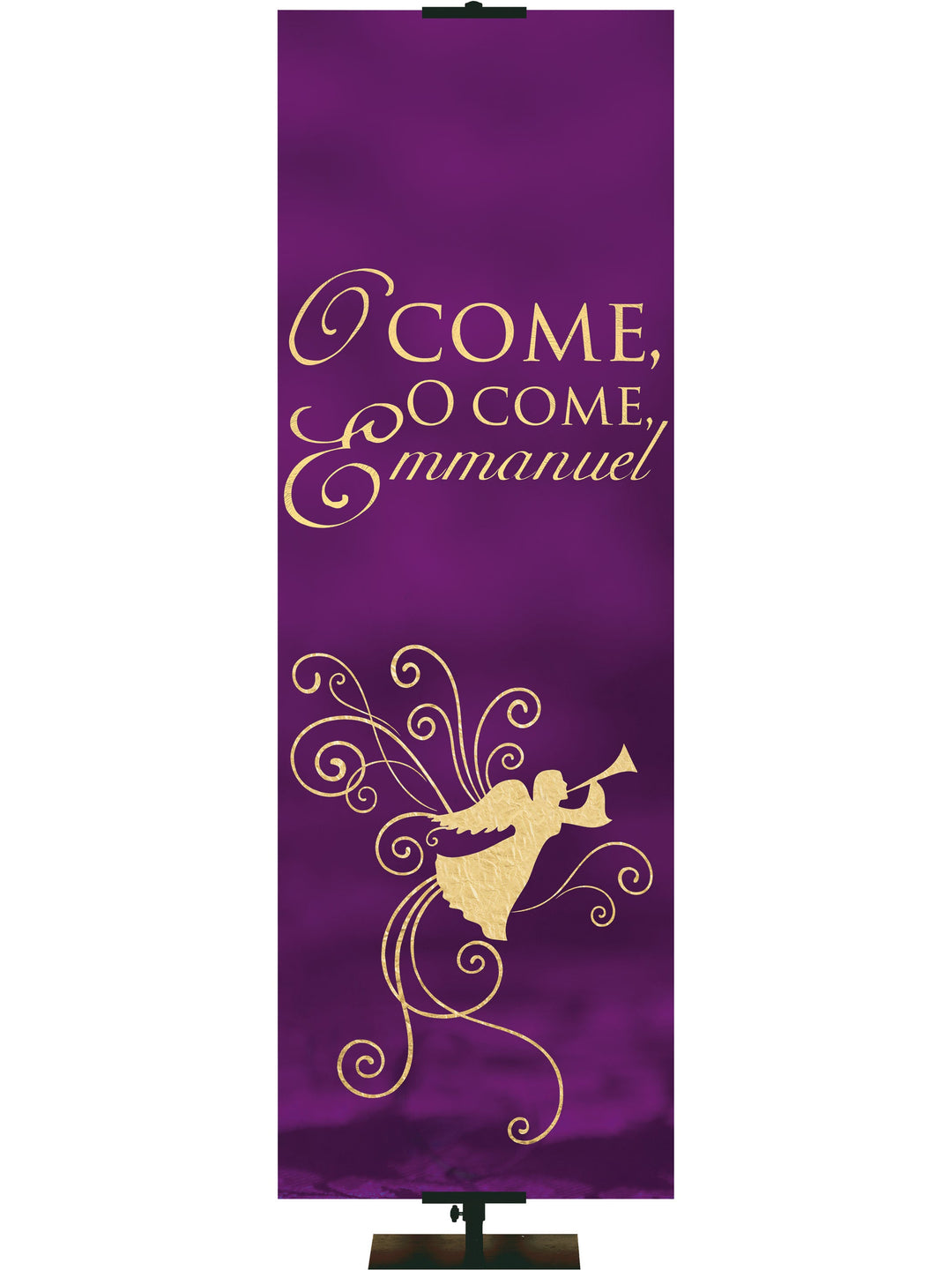 Irregular Advent Foil O Come, O Come Emmanuel (3 ft x 9 ft, Wood Violet, Pole Hems)