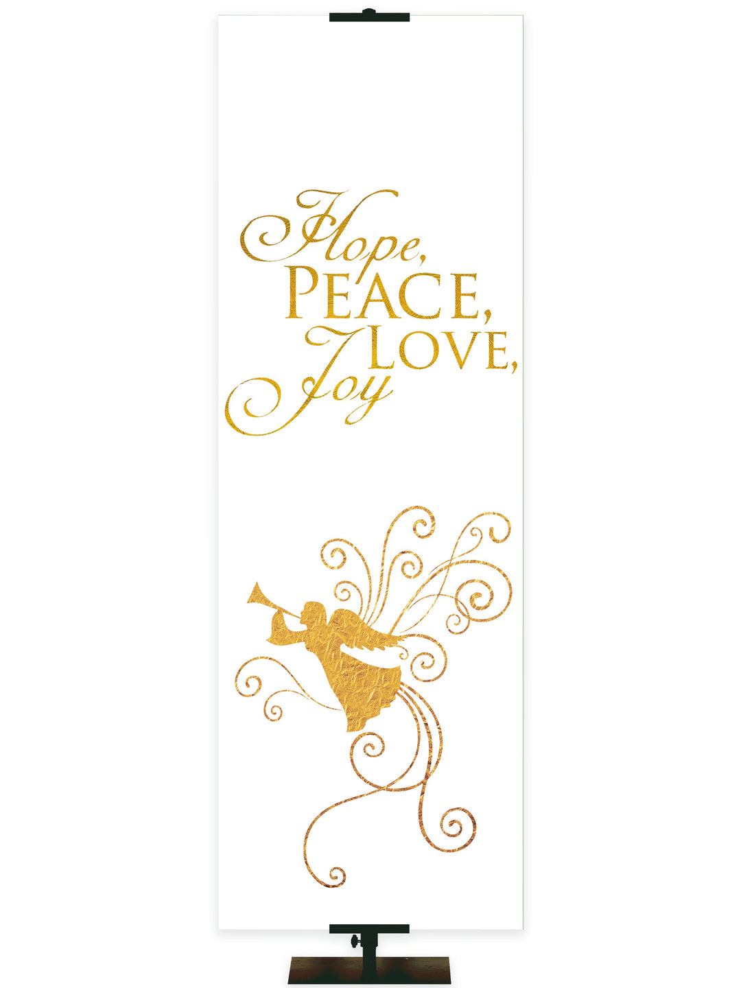 Overstock Advent Foil Hope, Peace, Love, Joy (18 in x 5 ft, White, Pole Hems)