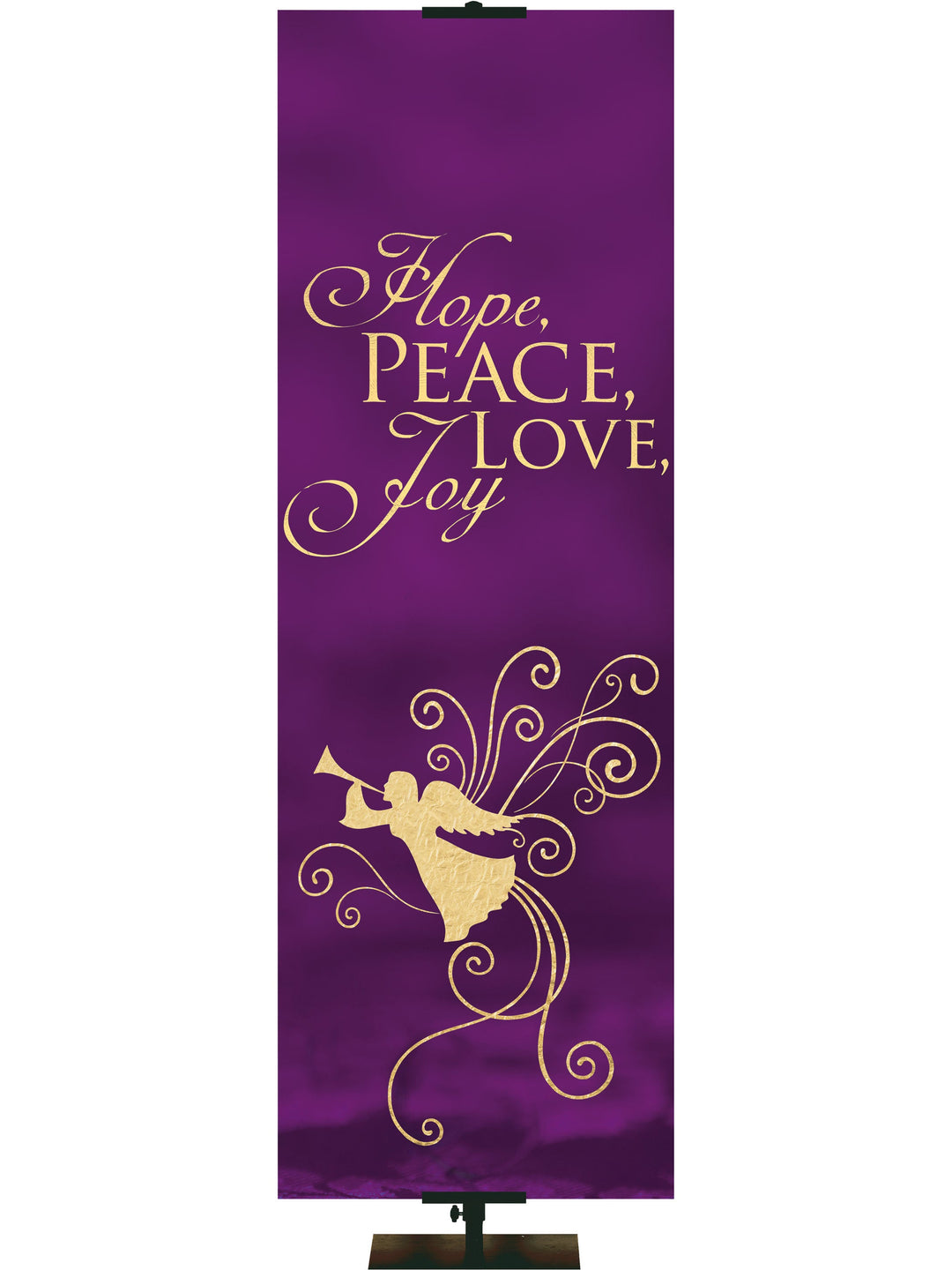 Overstock Advent Foil Hope, Peace, Love, Joy (18 in x 5 ft, Wood Violet, Pole Hems)