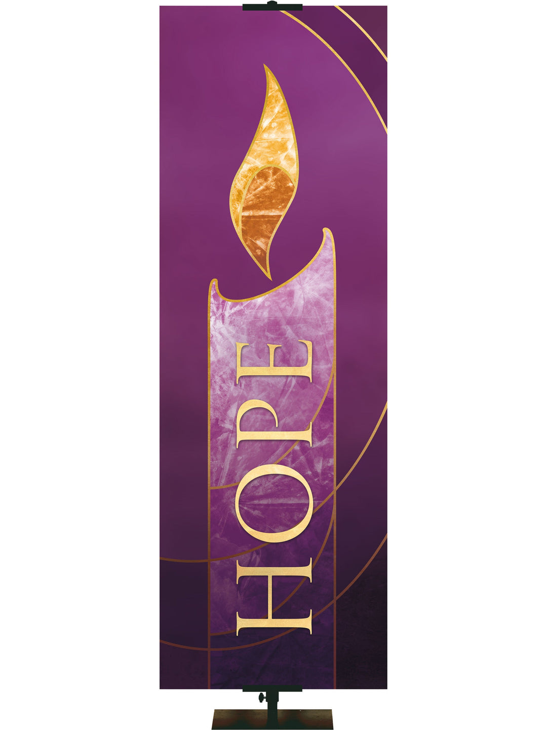 Overstock Liturgical Advent Candle Hope (18 in x 5 ft, Purple, Pole Hems) $30