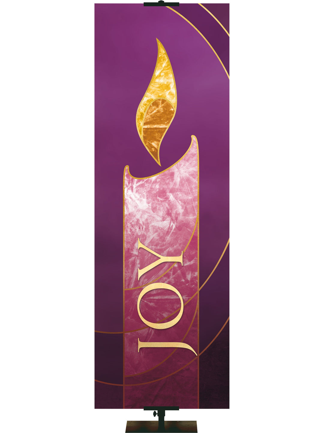 Overstock Liturgical Advent Candle Joy (18 in x 5 ft, Purple, Pole Hems)