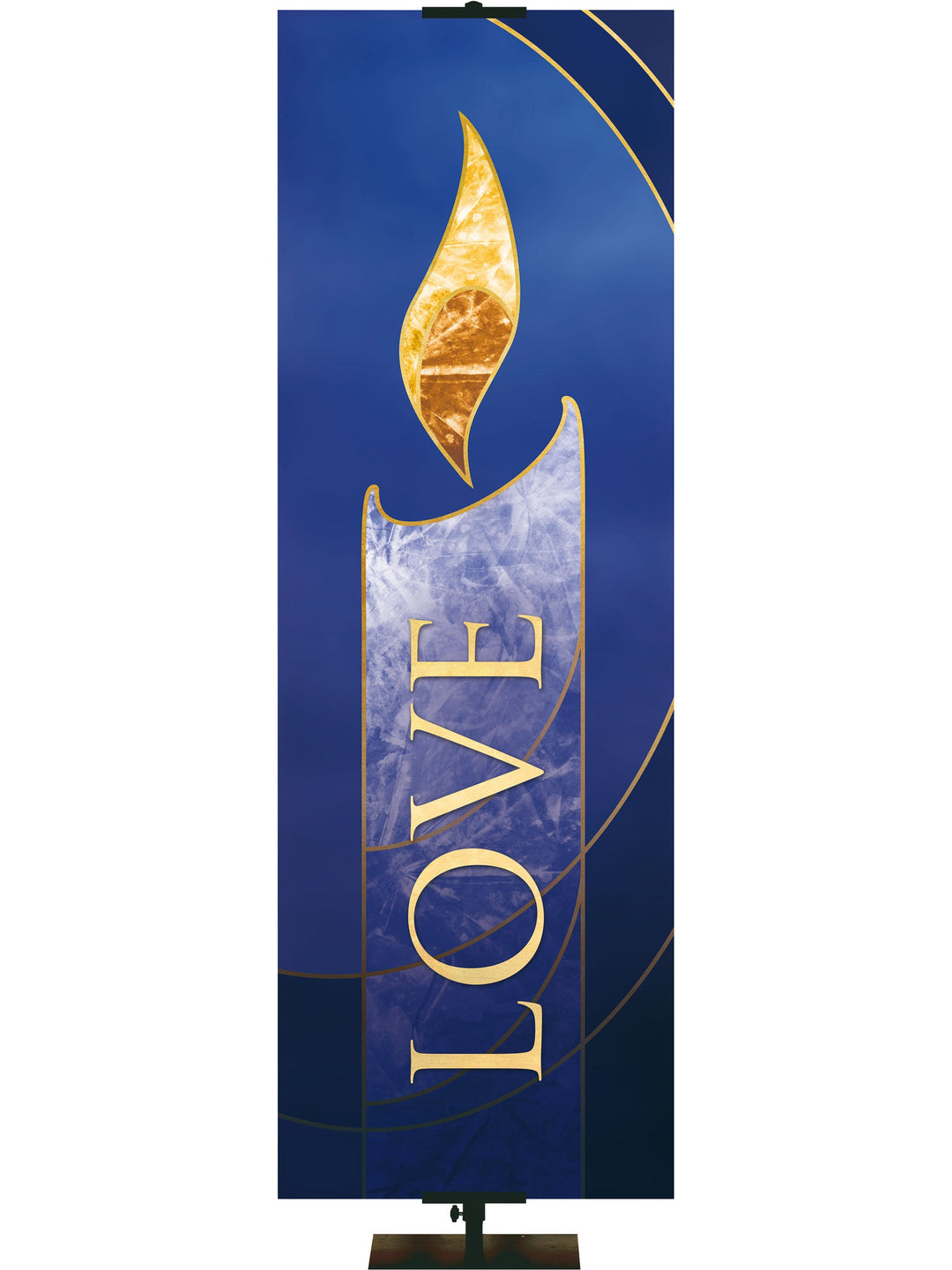 Liturgical Advent Candle Love Irregular Clearance Banner 18X5 Blue