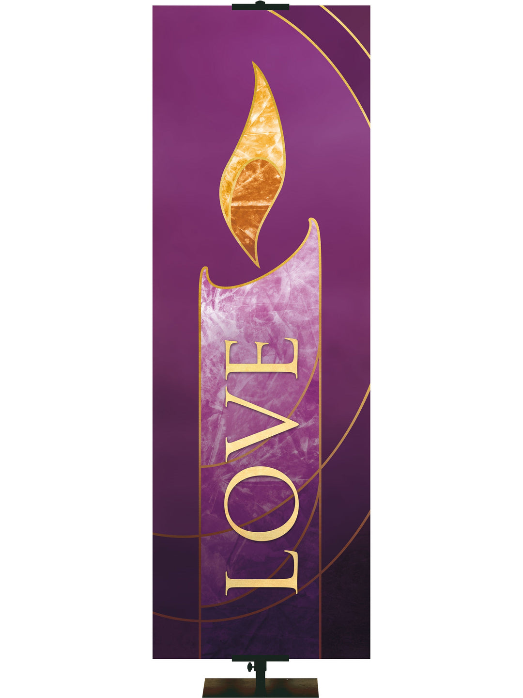 Overstock Liturgical Advent Candle Love (18 in x 5 ft, Purple, Pole Hems)
