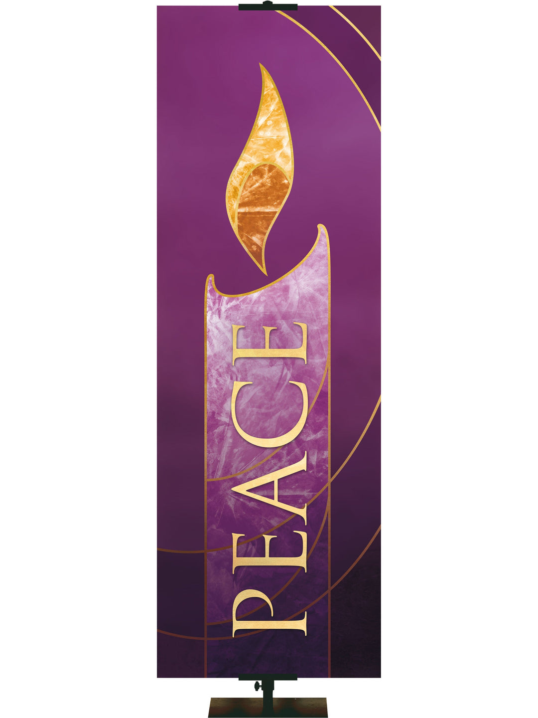 Overstock Liturgical Advent Candle Peace (18 in x 5 ft, Purple, Pole Hems)