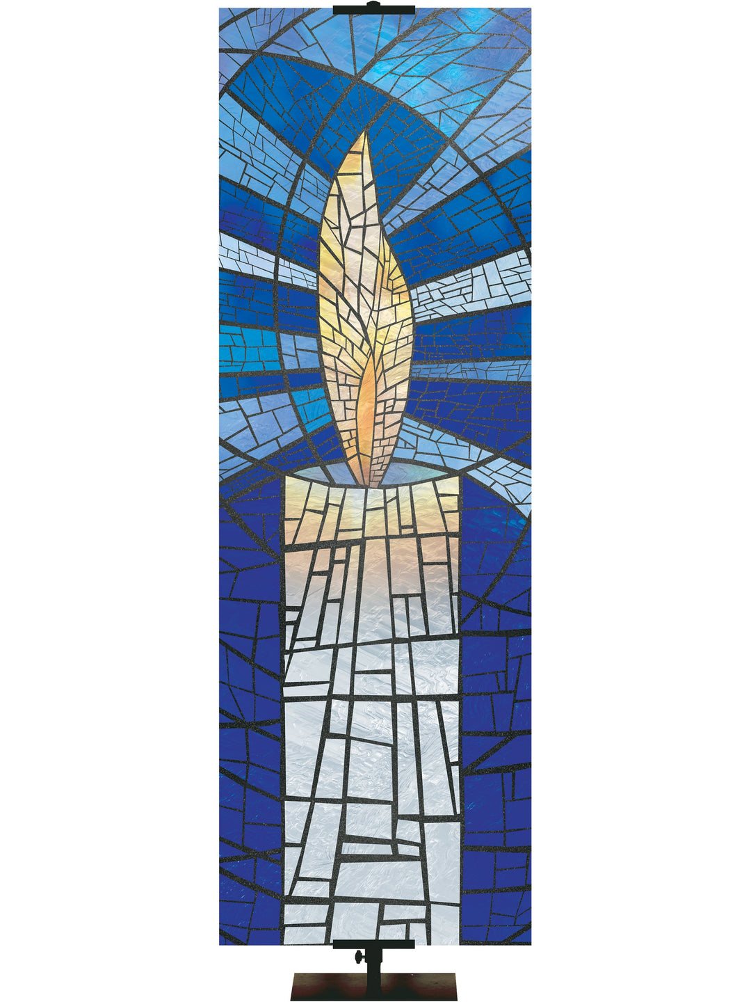  Overstock Stained Glass Advent Candle Christ (2 ft x 6 ft, Blue, Pole Hems)