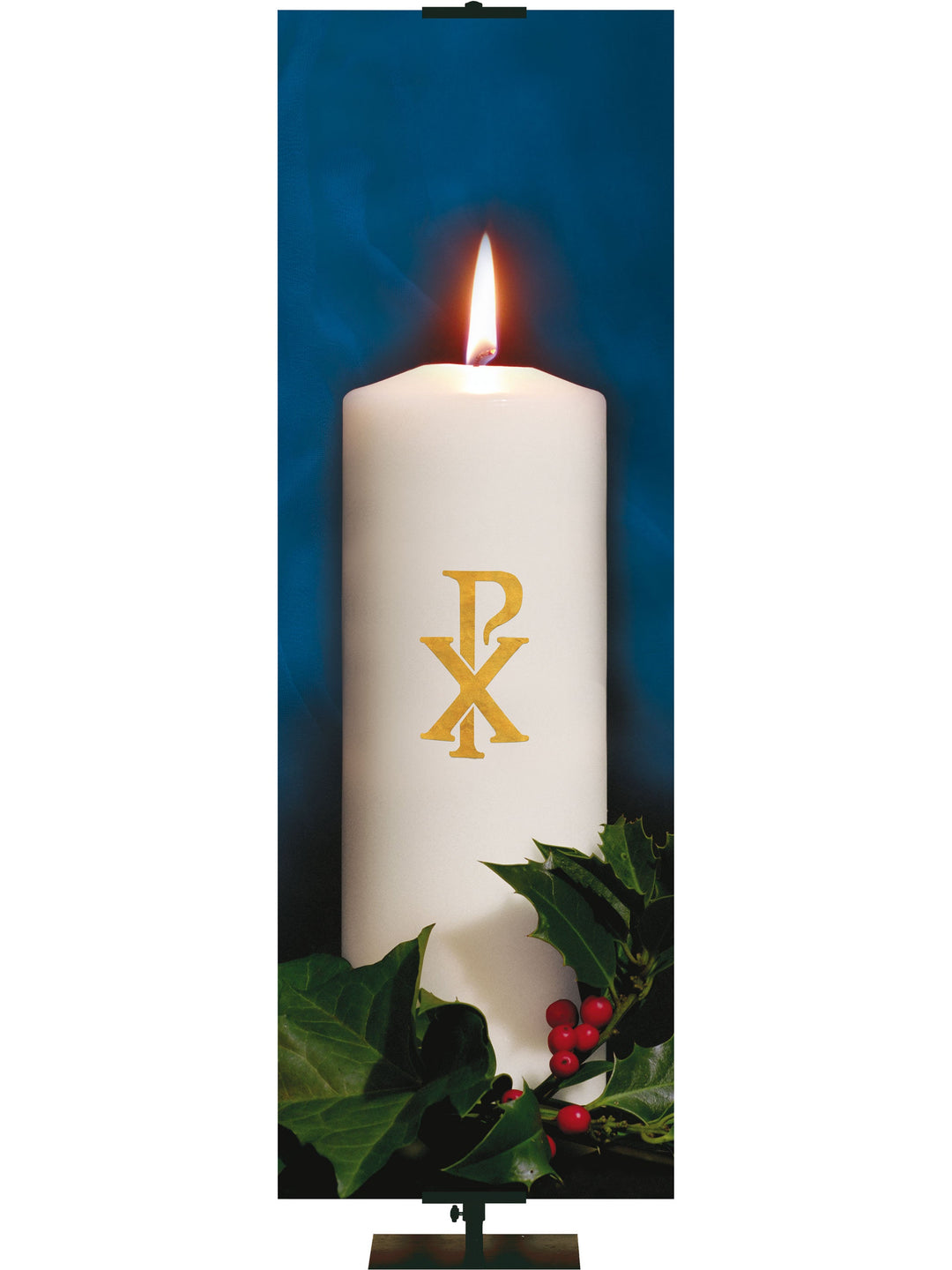 Overstock Advent Photo Candle Christ (18 in x 5 ft, Blue, Pole Hems)
