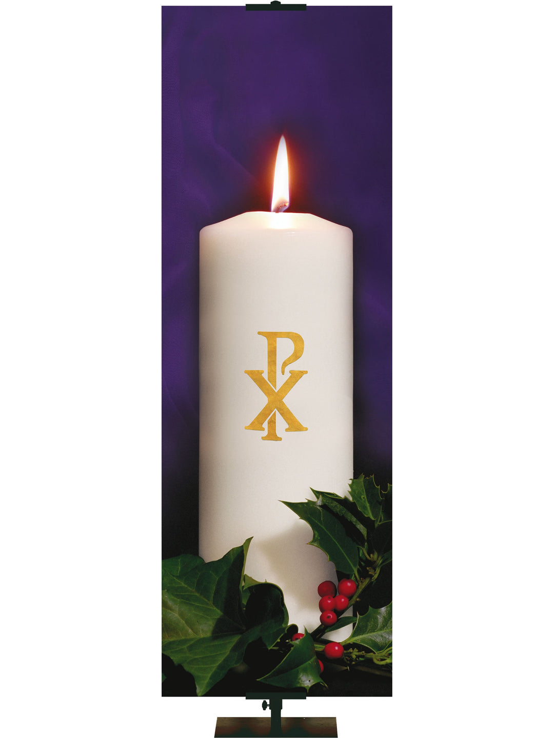 Overstock Advent Photo Candle Christ (18 in x 5 ft, Purple, Pole Hems)