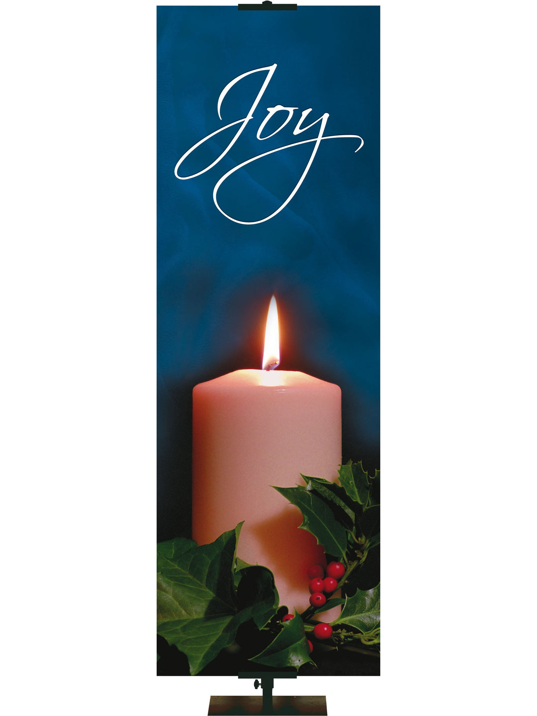 Overstock Advent Photo Candle Joy (18 in x 5 ft, Blue, Pole Hems)