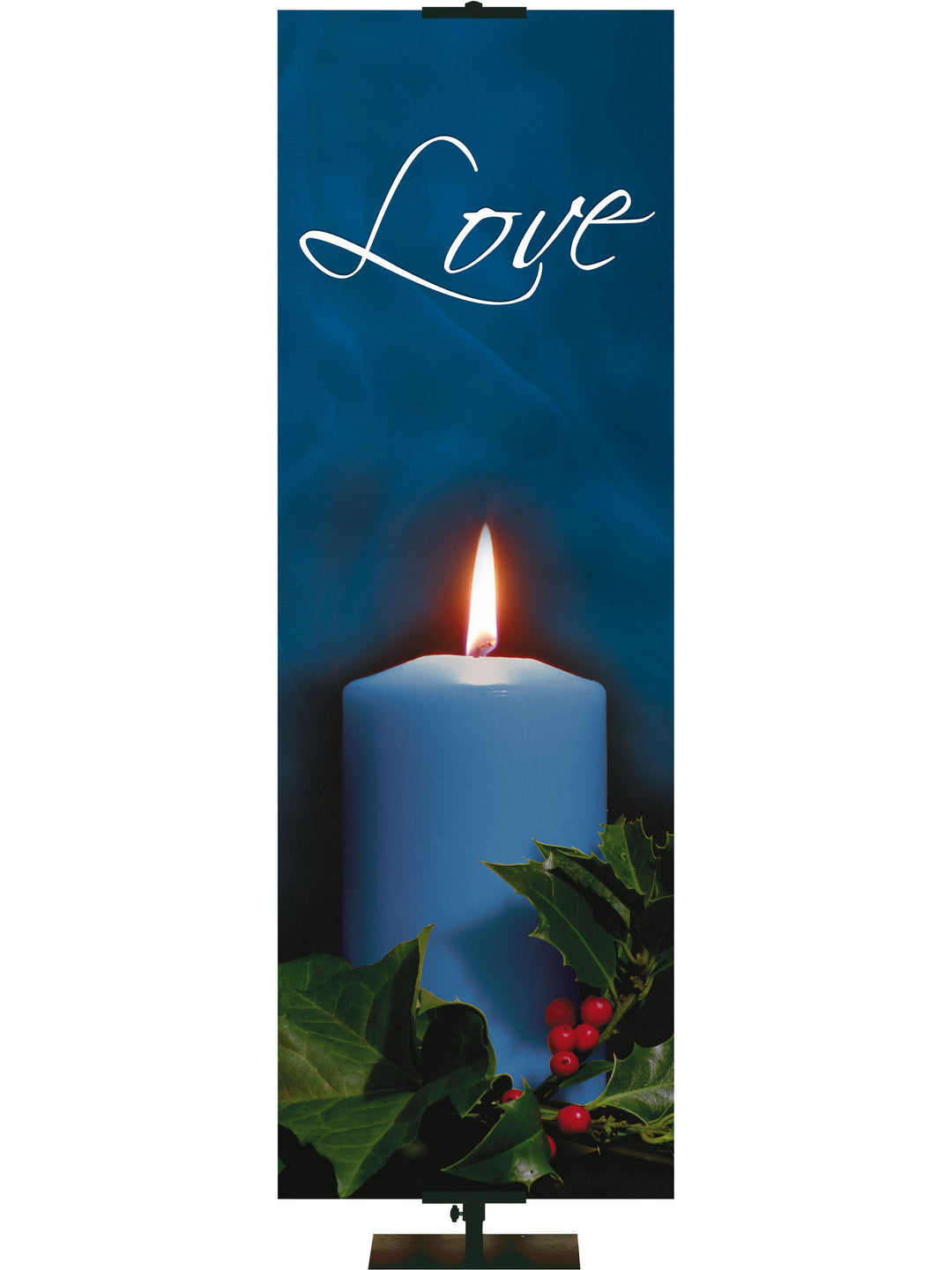 Overstock Advent Photo Candle Love (18 in x 5 ft, Blue, Pole Hems)