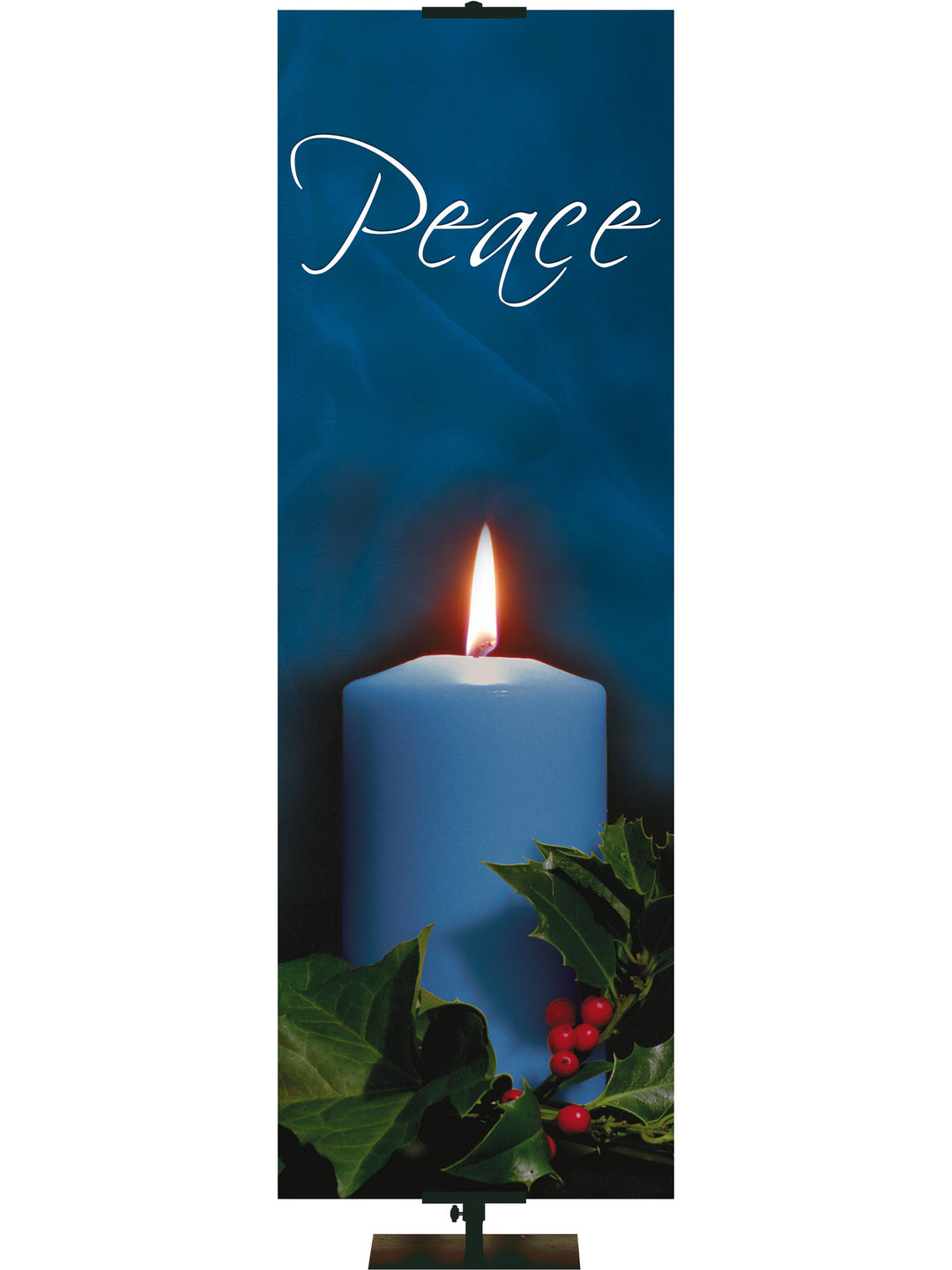 Overstock Advent Photo Candle Peace (18 in x 5 ft, Blue, Pole Hems)