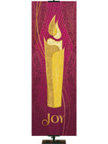 Church Banner for Advent and Christmas Joy Candle Christmas Mosaic Style in Blue, Purple and Pink