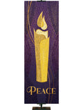 Church Banner for Advent and Christmas Peace Candle Christmas Mosaic Design in Blue and Purple