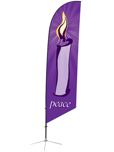 Peace Angled Lawn Feather Flag