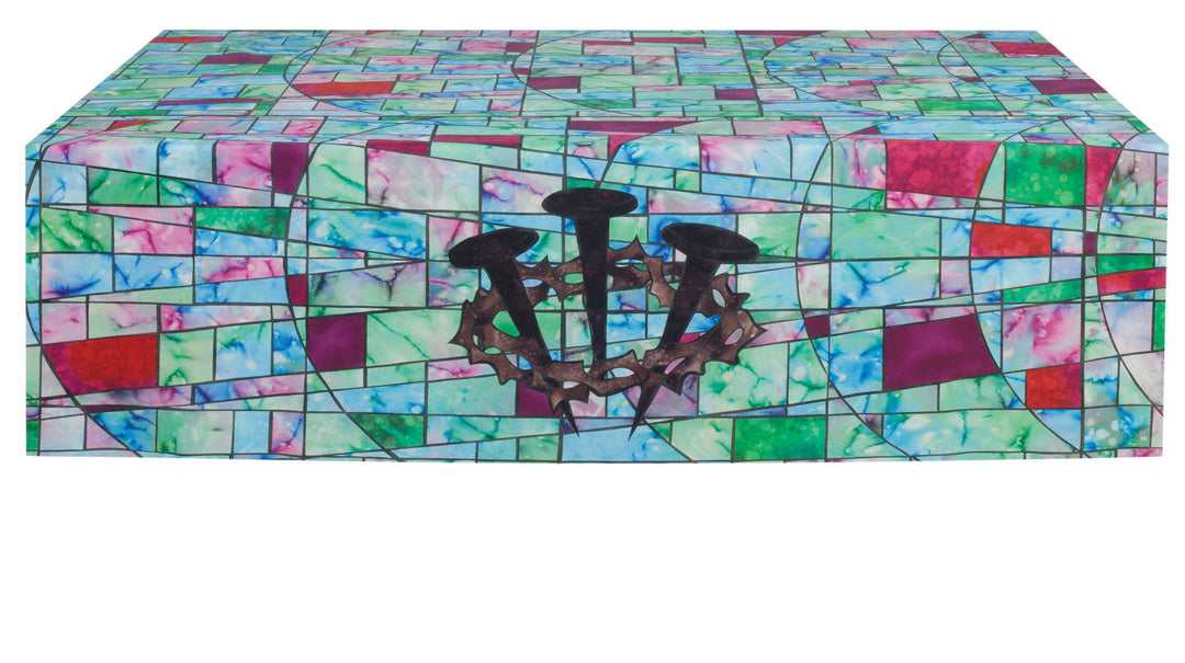 Irregular Stained Glass Crown of Thorns Altar Frontal Cloth (Unlined Small)