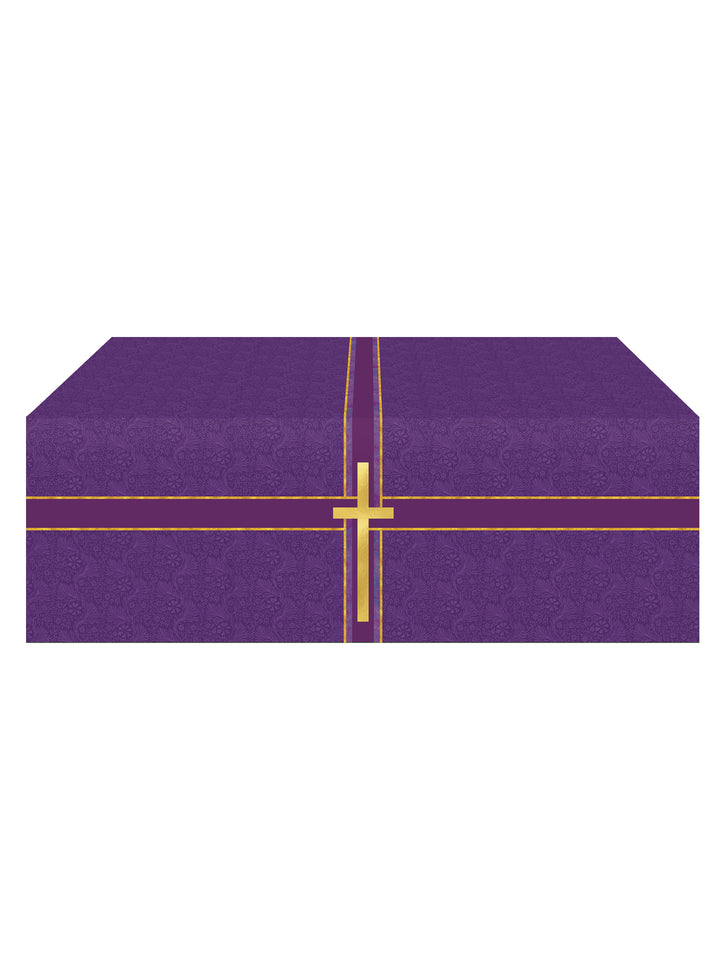Altar Frontal Cloth Tapestries of Faith Design Cross Symbol in Gold on Blue, Green, Purple, Red, or White Banner