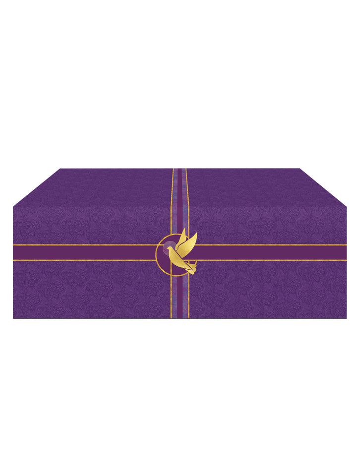 Altar Frontal Cloth Tapestries of Faith Design Dove Symbol in Gold on Blue, Green, Purple, Red, or White Banner