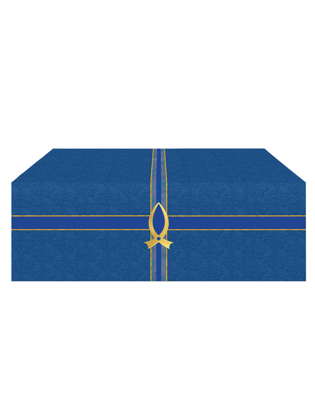 Altar Frontal Cloth Tapestries of Faith Design Fish Symbol in Gold on Blue, Green, Purple, Red, or White Banner