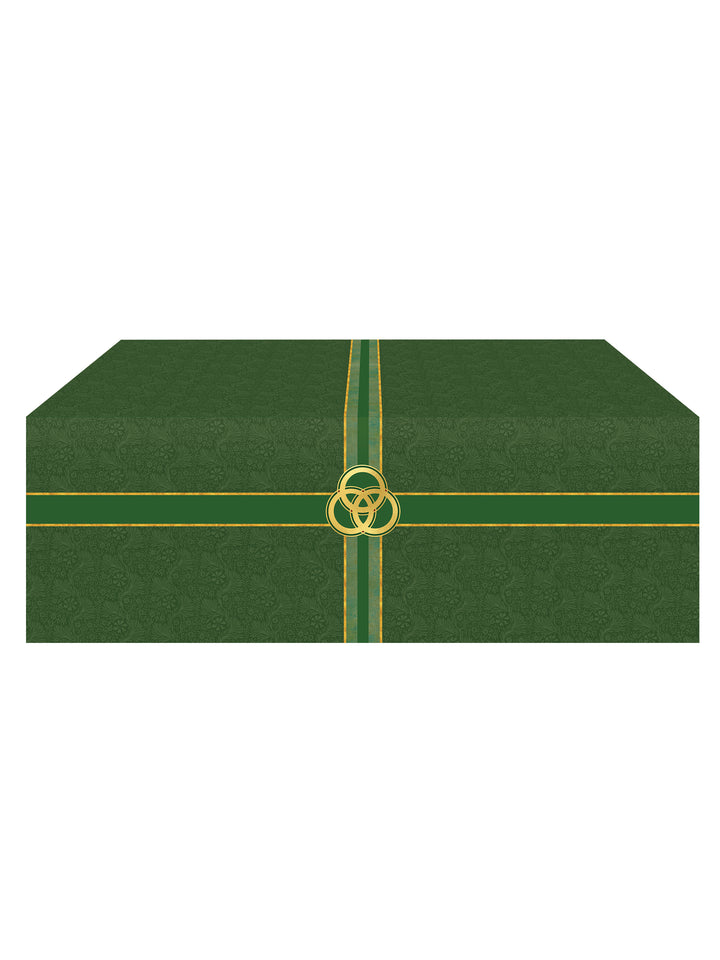 Altar Frontal Cloth Tapestries of Faith Design Trinity Symbol in Gold on Blue, Green, Purple, Red, or White Banner