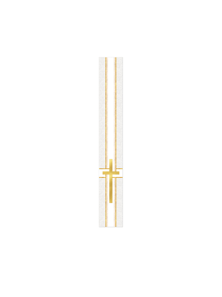 Bible Book Mark Tapestries of Faith Design Cross Symbol in Gold on Blue, Green, Purple, Red, or White Banner