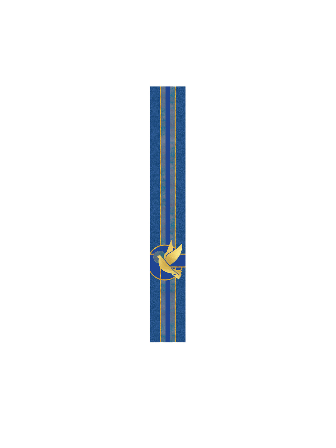 Bible Book Mark Tapestries of Faith Design Dove Symbol in Gold on Blue, Green, Purple, Red, or White Banner