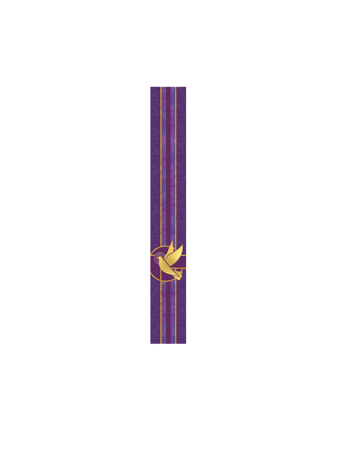 Bible Book Mark Tapestries of Faith Design Dove Symbol in Gold on Blue, Green, Purple, Red, or White Banner