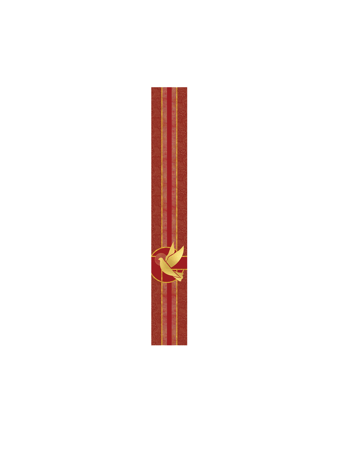 Bible Book Mark Tapestries of Faith Design Dove Symbol in Gold on Blue, Green, Purple, Red, or White Banner