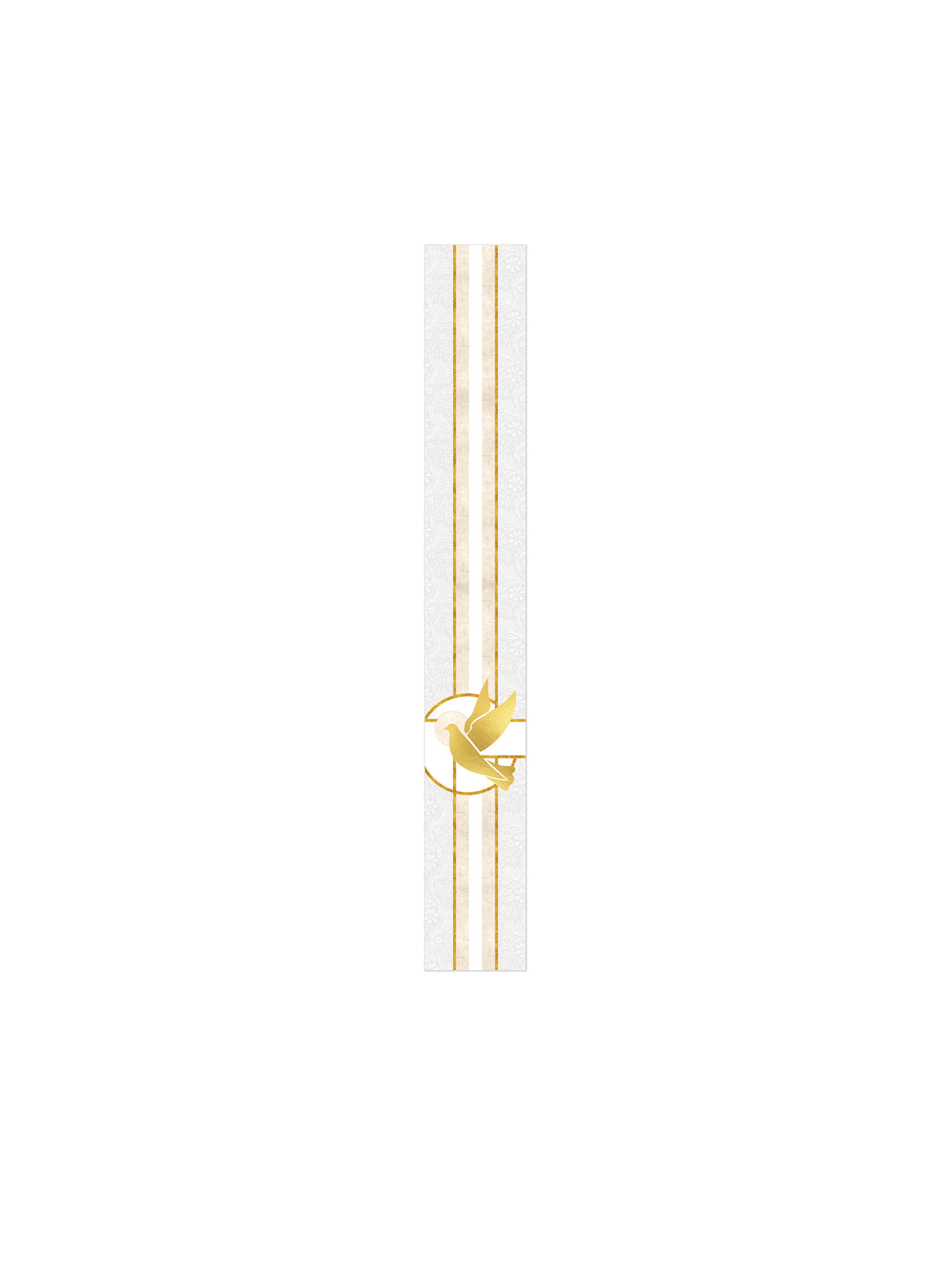 Bible Book Mark Tapestries of Faith Design Dove Symbol in Gold on Blue, Green, Purple, Red, or White Banner