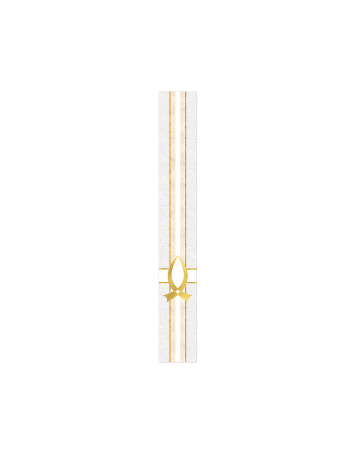 Bible Book Mark Tapestries of Faith Design Fish Symbol in Gold on Blue, Green, Purple, Red, or White Banner