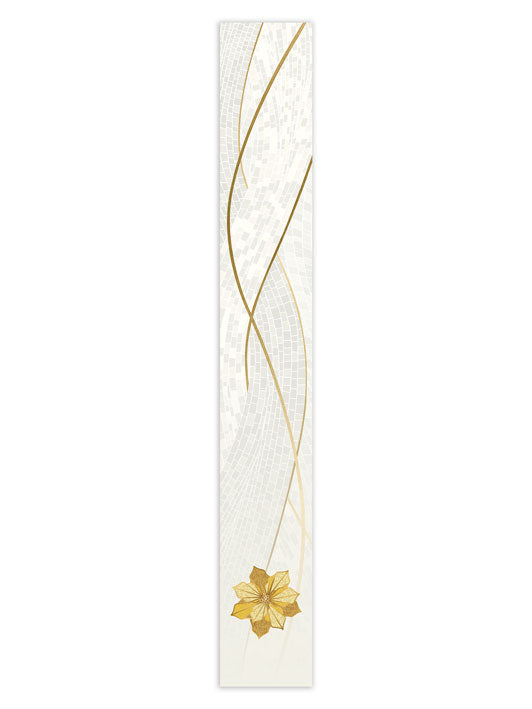 Bible Book Mark Christmas Mosaic Design Poinsettia Symbol in Gold on Blue, Green, Purple, Red, or White Banner
