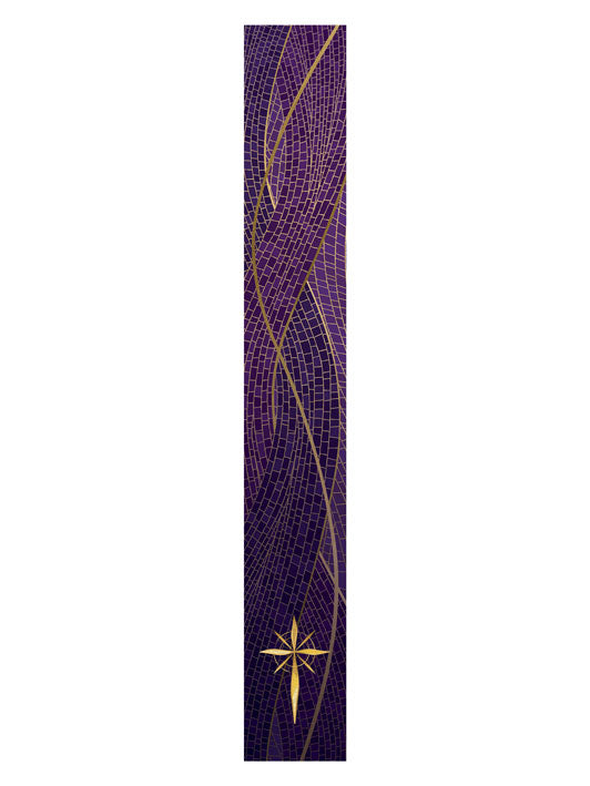 Bible Book Mark Christmas Mosaic Design Star Symbol in Gold on Blue, Green, Purple, Red, or White Banner