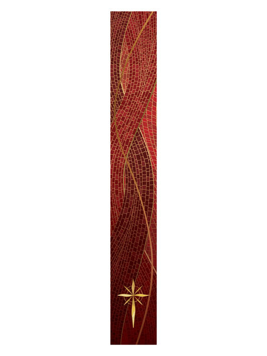 Bible Book Mark Christmas Mosaic Design Star Symbol in Gold on Blue, Green, Purple, Red, or White Banner