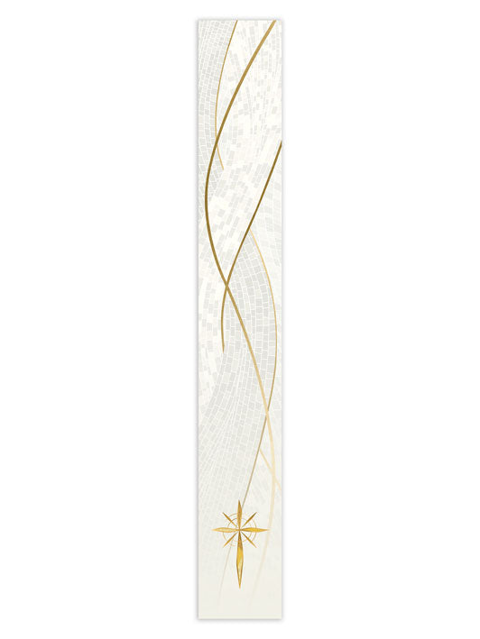 Bible Book Mark Christmas Mosaic Design Star Symbol in Gold on Blue, Green, Purple, Red, or White Banner