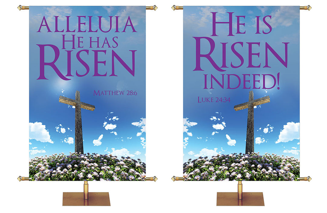 Contemporary Easter Alleluia He Has Risen Matthew 28:6 and He Is Risen Indeed! Luke 24:34 4x6 format