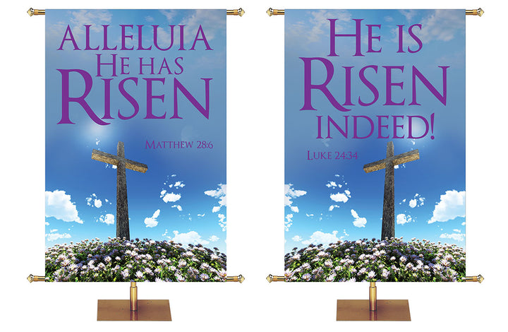 Contemporary Easter Alleluia He Has Risen Matthew 28:6 and He Is Risen Indeed! Luke 24:34 4x6 format