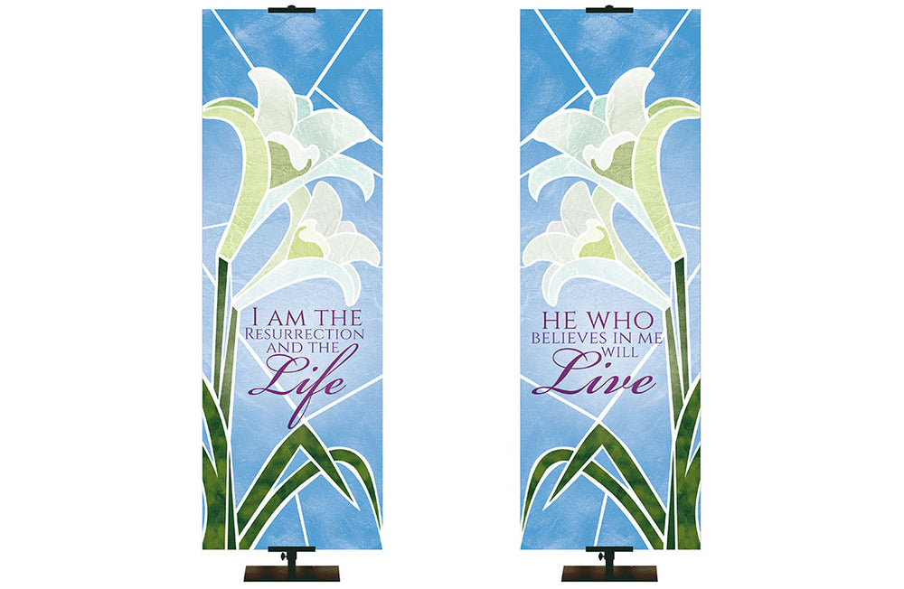 Eternal Emblems of Easter I Am The Resurrection And The Life and He Who Believes Will Live 2 x 6 format