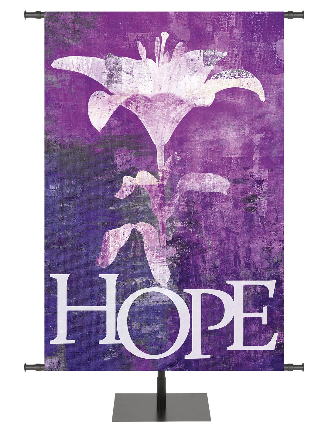  Irregular Brush Strokes of Easter Hope (4 ft x 6 ft, Purple, Pole Hems)