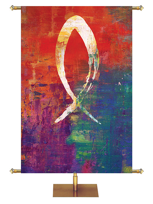 Fish Brush Strokes of Faith Wide Format Multicolor